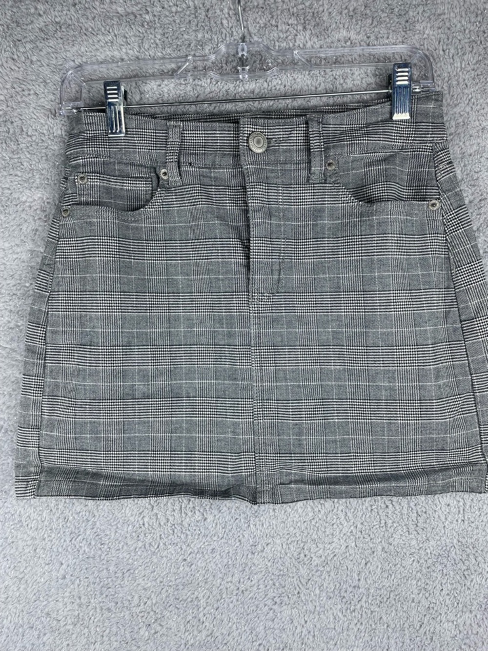 American Eagle Outfitters Gray Plaid Mini Skirt